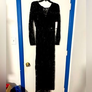 Bison Bisou Black lace sequin dress